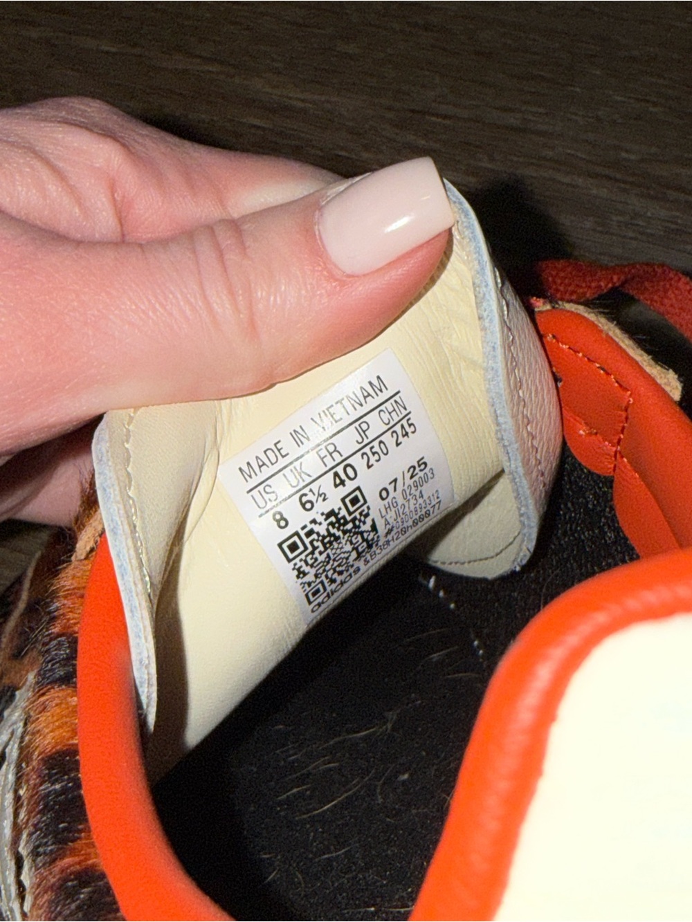 adidas Leopard-Print Samba Sneakers in Orange and Cream - Picture 4 of 4
